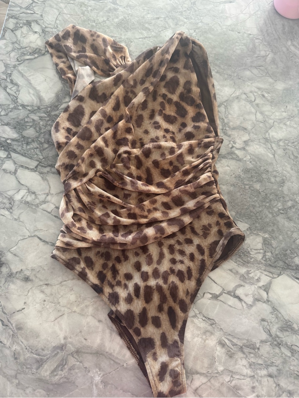 Zara Leopard Print One-Piece Swimsuit - Brown